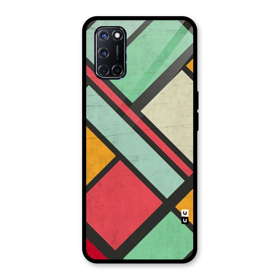 Check Colors Glass Back Case for Oppo A52