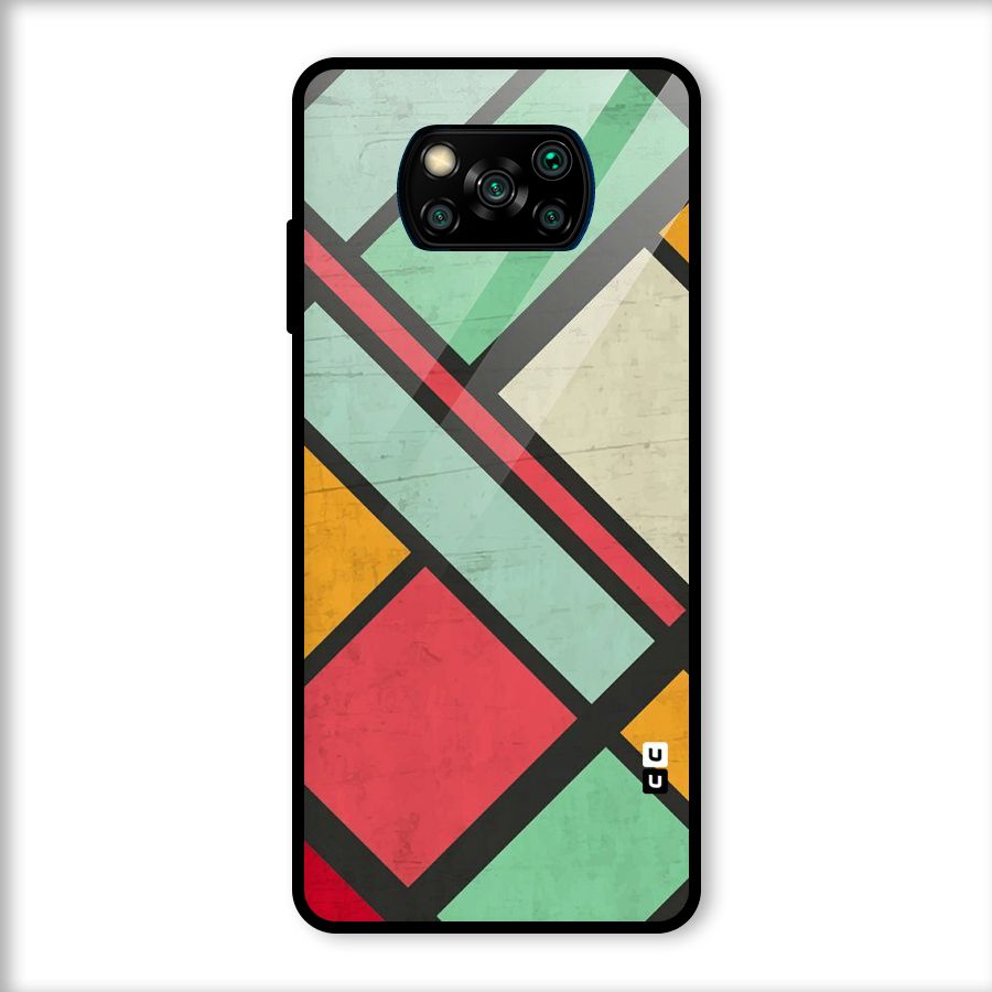 Check Colors Glass Back Case for Poco X3