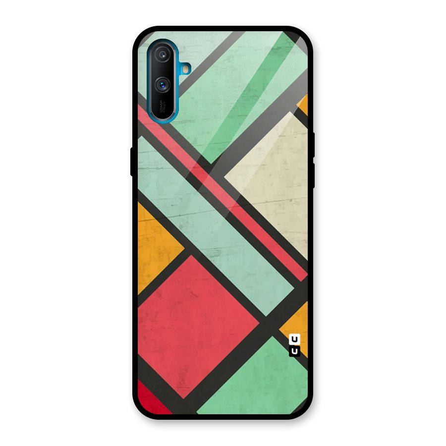 Check Colors Glass Back Case for Realme C3