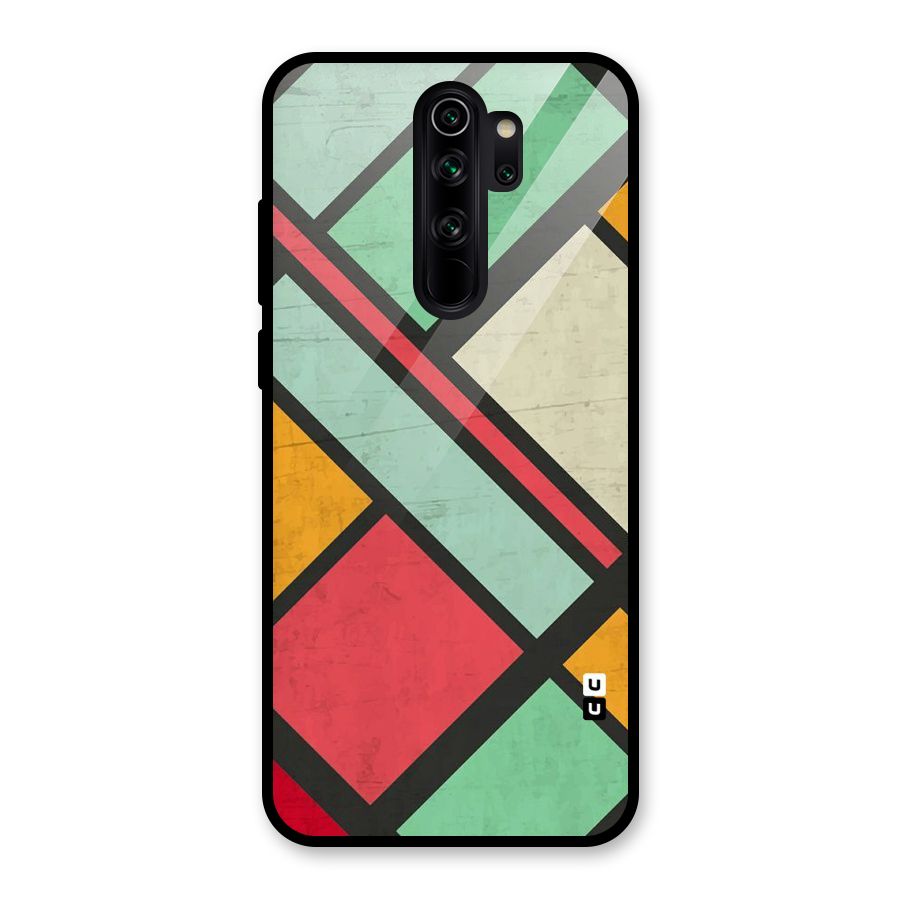 Check Colors Glass Back Case for Redmi Note 8 Pro