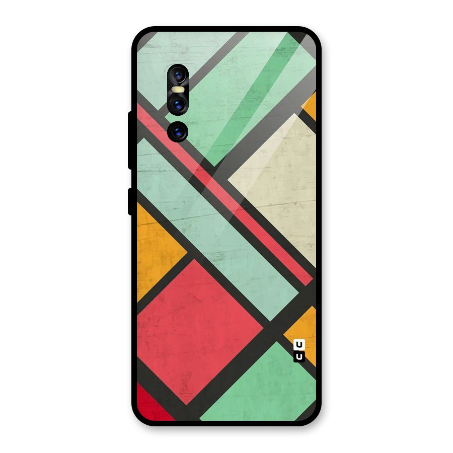 Check Colors Glass Back Case for Vivo V15 Pro