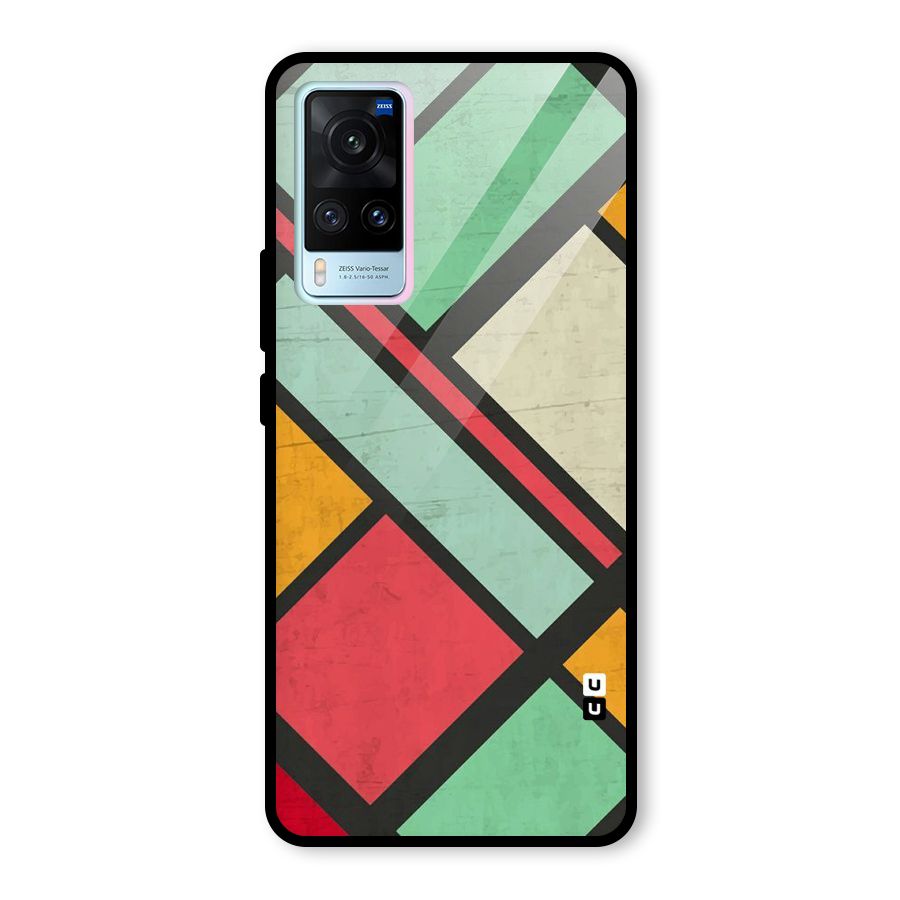 Check Colors Glass Back Case for Vivo X60