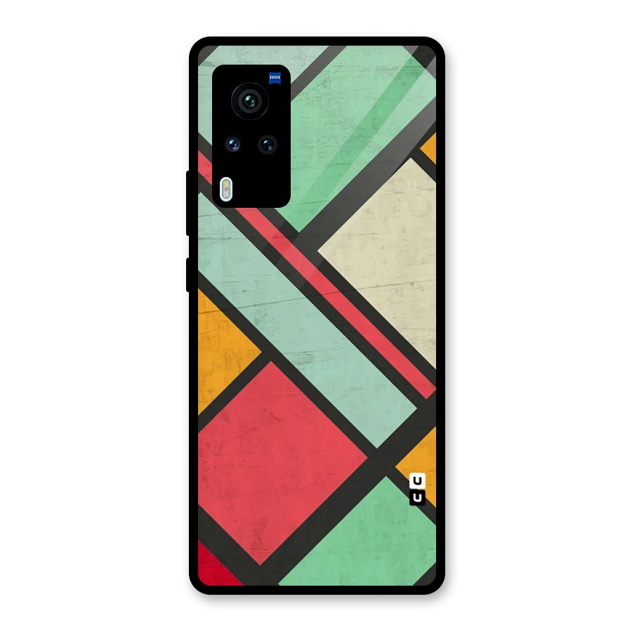 Check Colors Glass Back Case for Vivo X60 Pro
