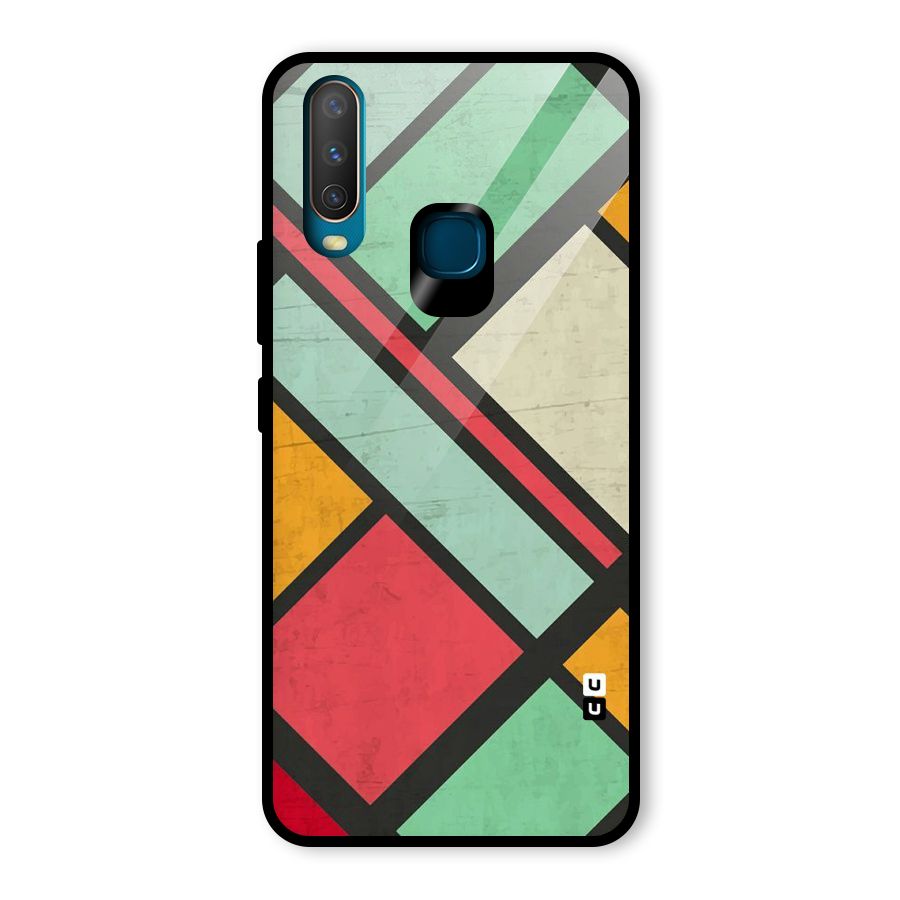 Check Colors Glass Back Case for Vivo Y15