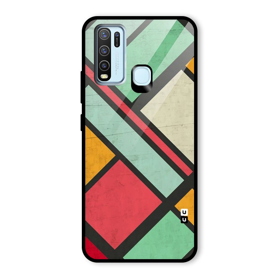 Check Colors Glass Back Case for Vivo Y50