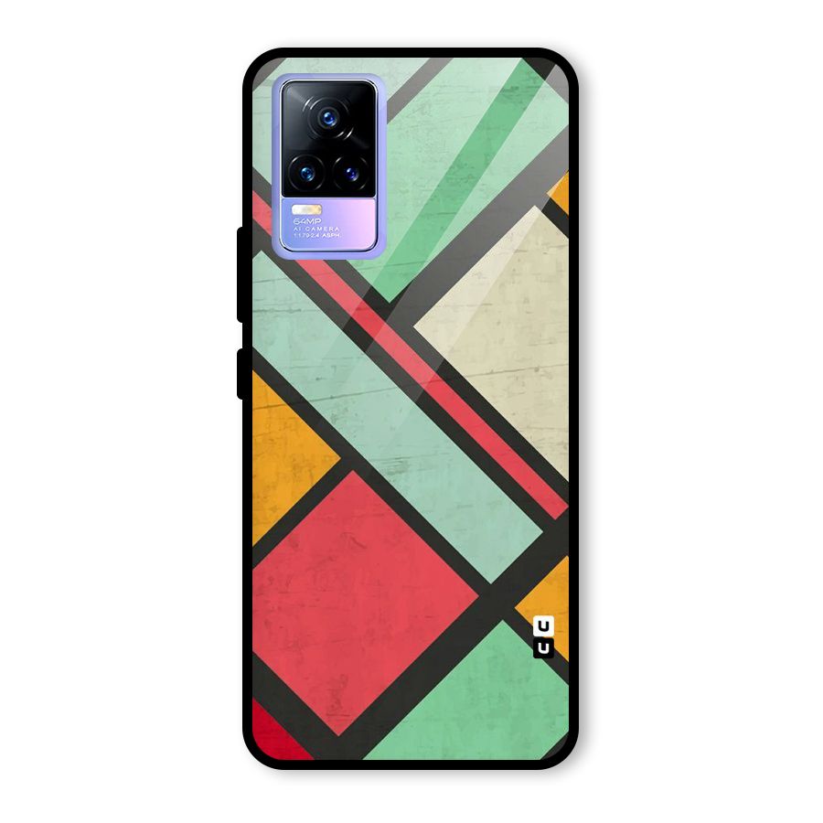 Check Colors Glass Back Case for Vivo Y73