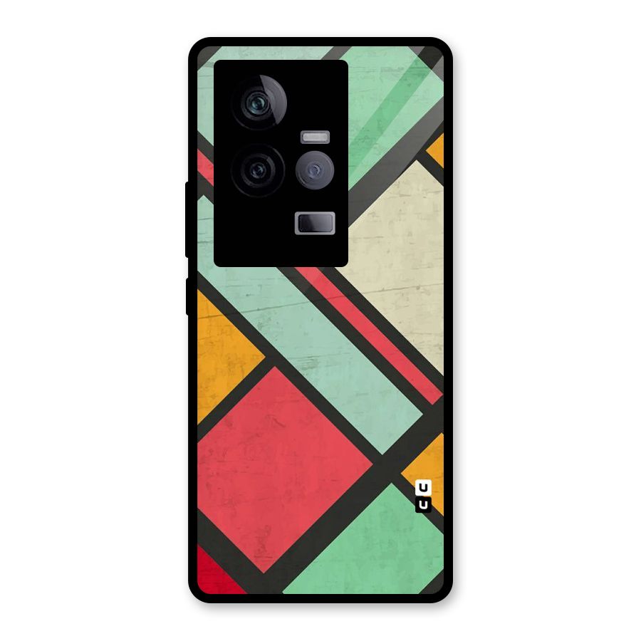Check Colors Glass Back Case for Vivo iQOO 11 5G