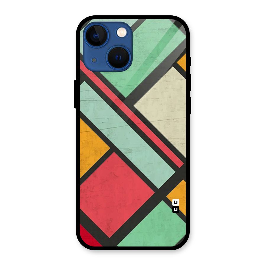 Check Colors Glass Back Case for iPhone 13 Mini
