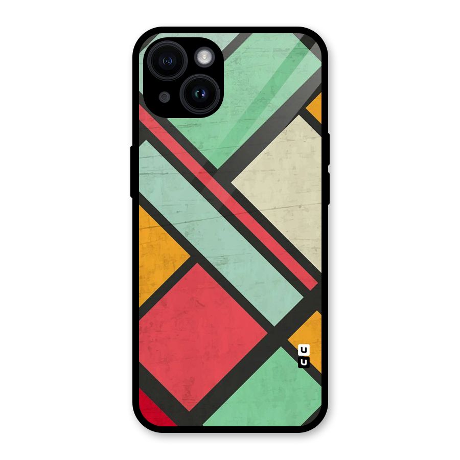 Check Colors Glass Back Case for iPhone 14