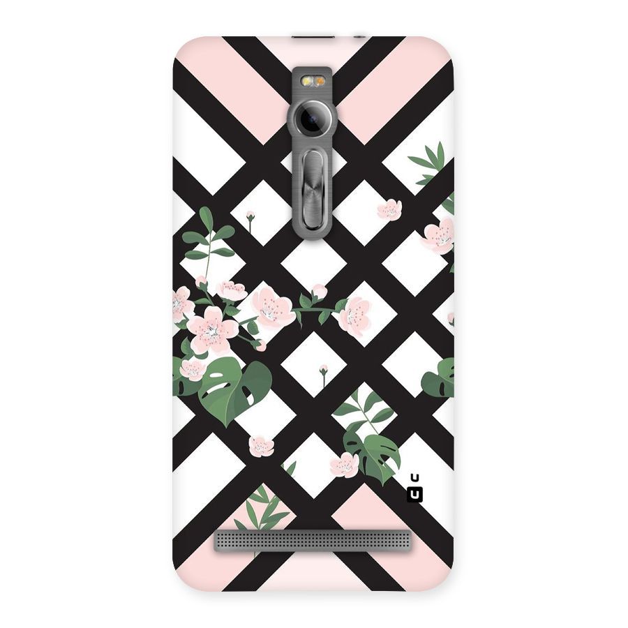 Check Floral Stripes Back Case for Asus Zenfone 2