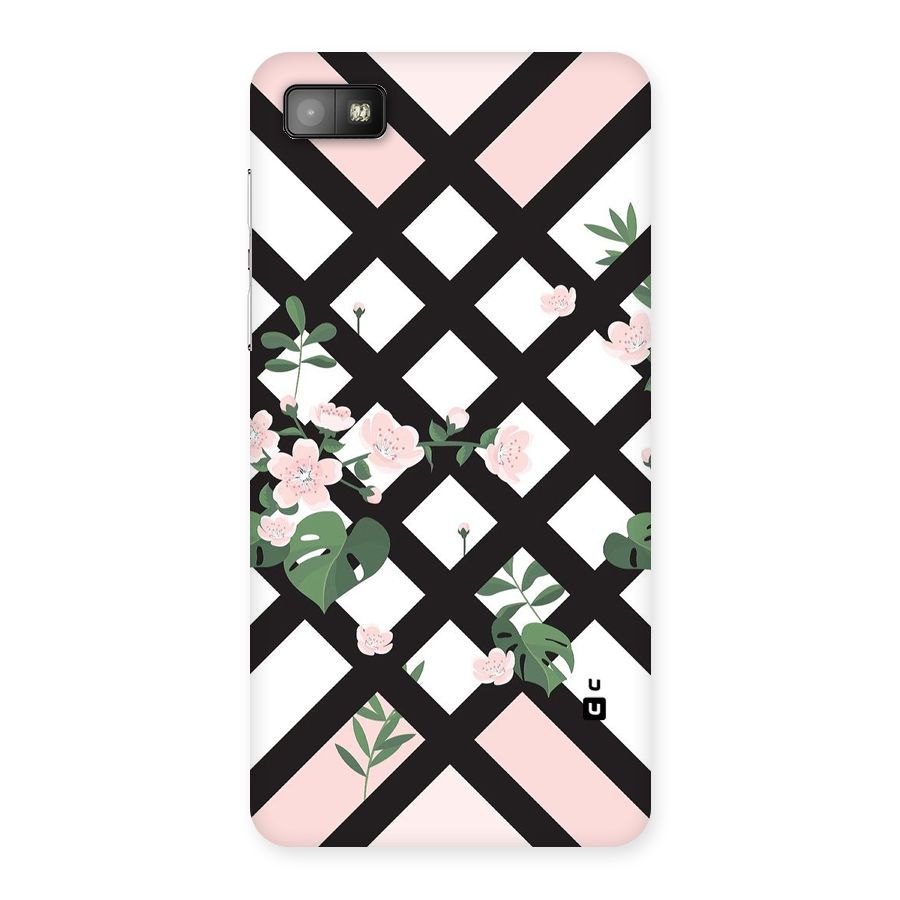 Check Floral Stripes Back Case for Blackberry Z10