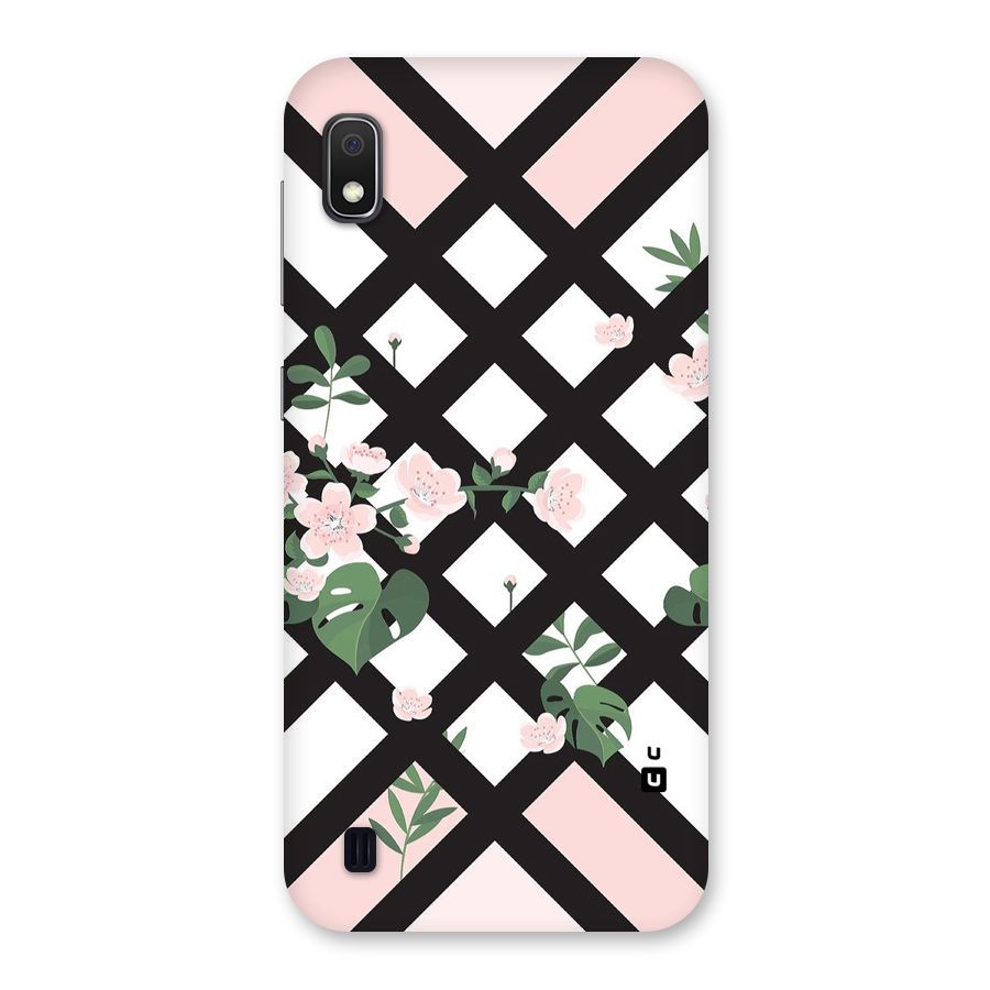 Check Floral Stripes Back Case for Galaxy A10