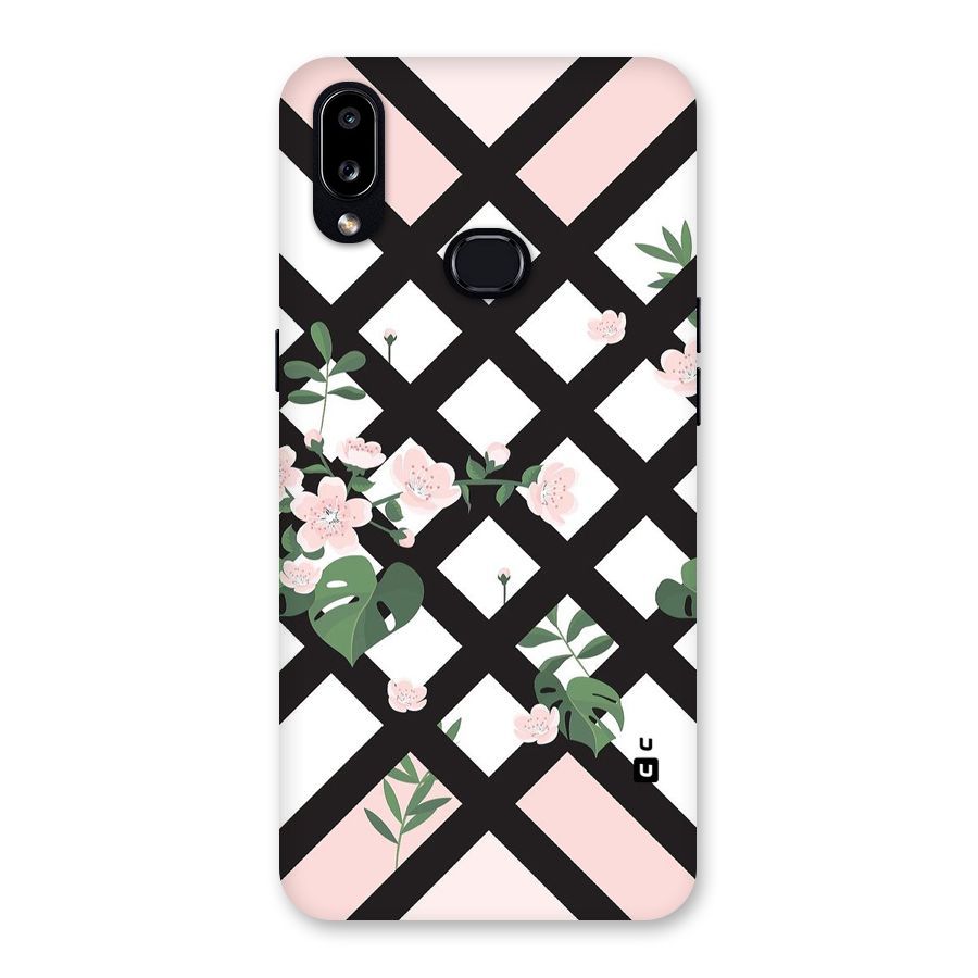Check Floral Stripes Back Case for Galaxy A10s