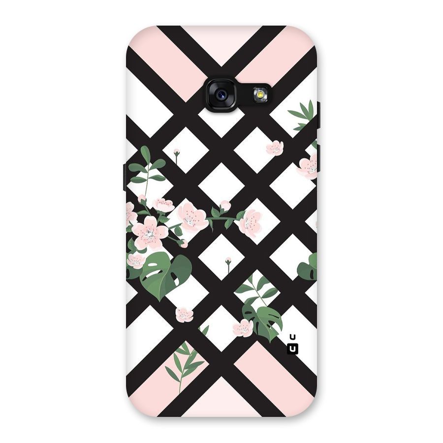 Check Floral Stripes Back Case for Galaxy A3 (2017)