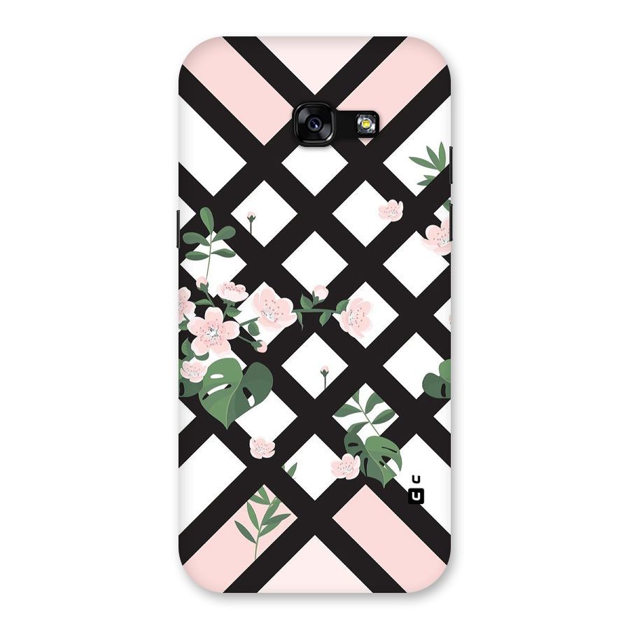 Check Floral Stripes Back Case for Galaxy A5 2017