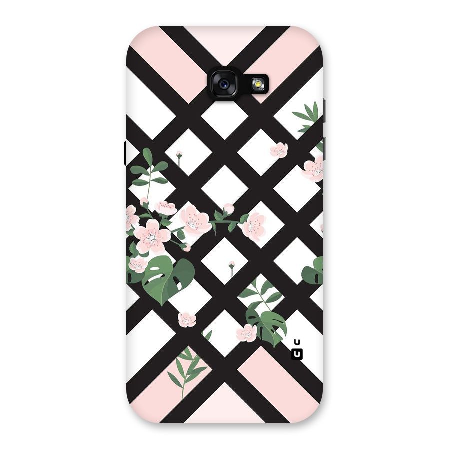 Check Floral Stripes Back Case for Galaxy A7 (2017)