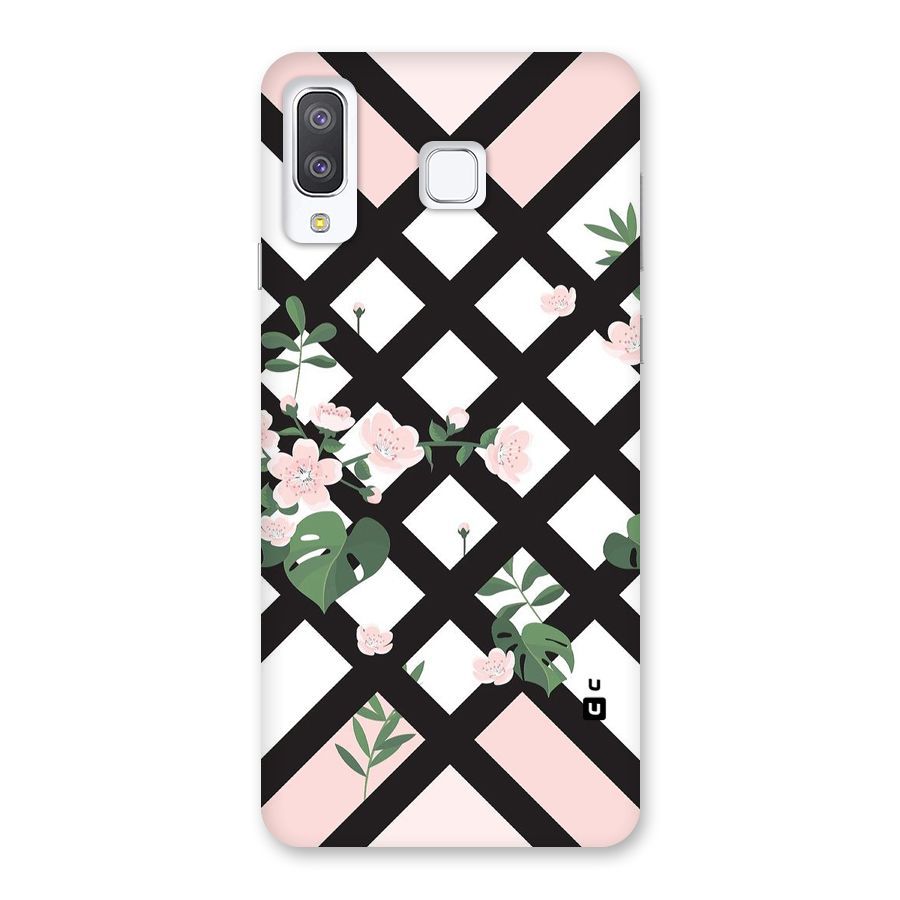 Check Floral Stripes Back Case for Galaxy A8 Star