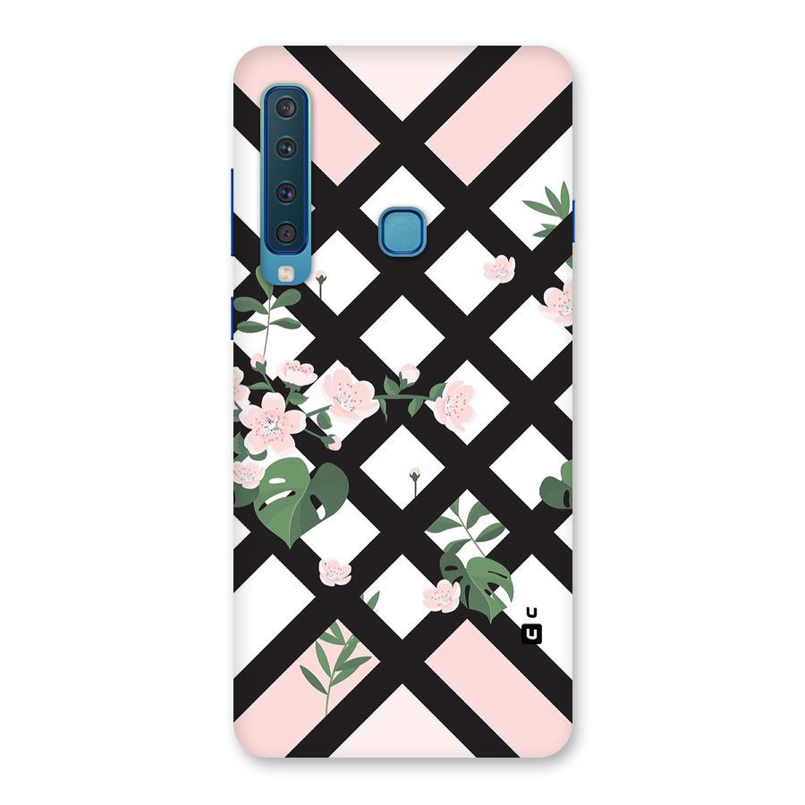 Check Floral Stripes Back Case for Galaxy A9 (2018)