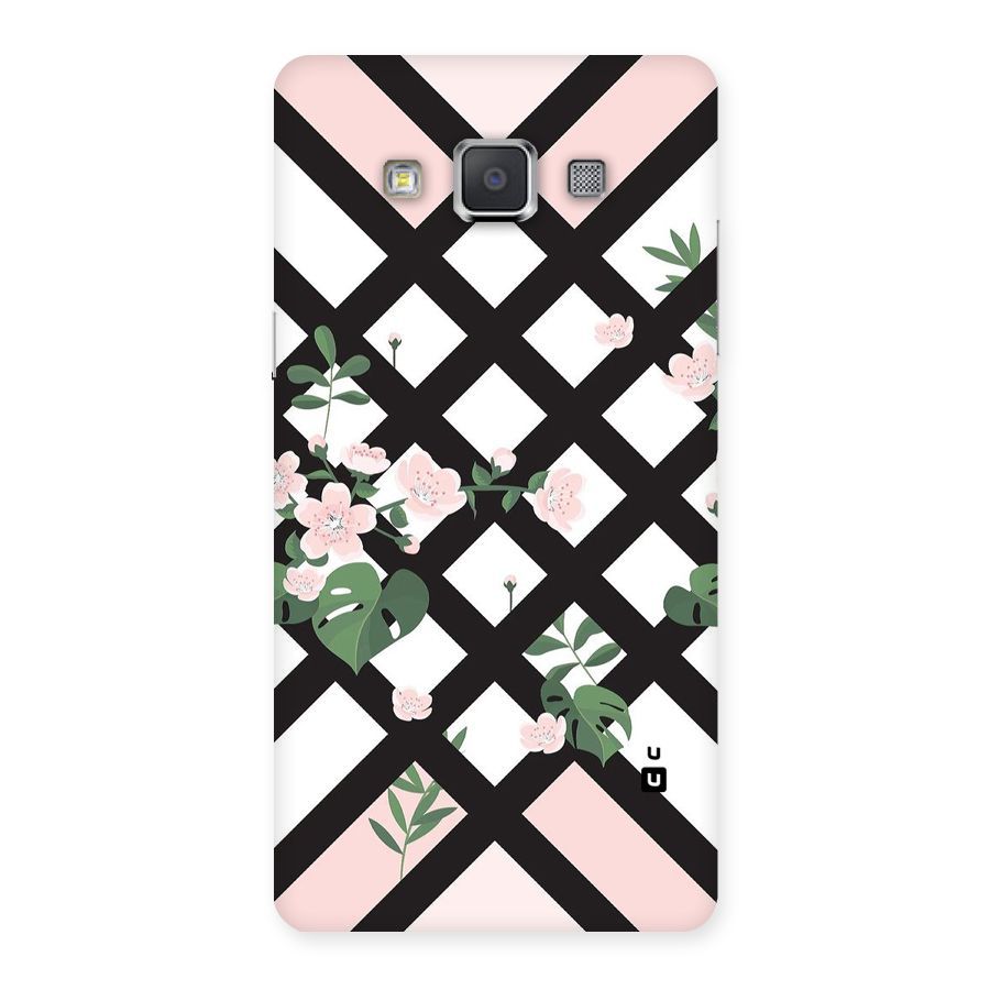 Check Floral Stripes Back Case for Galaxy Grand Max