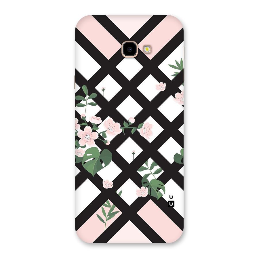 Check Floral Stripes Back Case for Galaxy J4 Plus