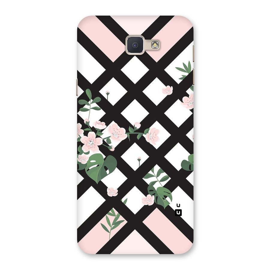 Check Floral Stripes Back Case for Galaxy J5 Prime