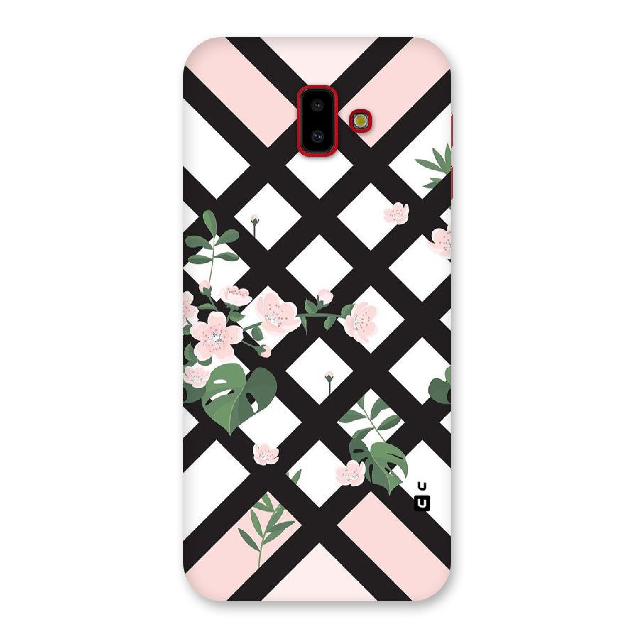 Check Floral Stripes Back Case for Galaxy J6 Plus