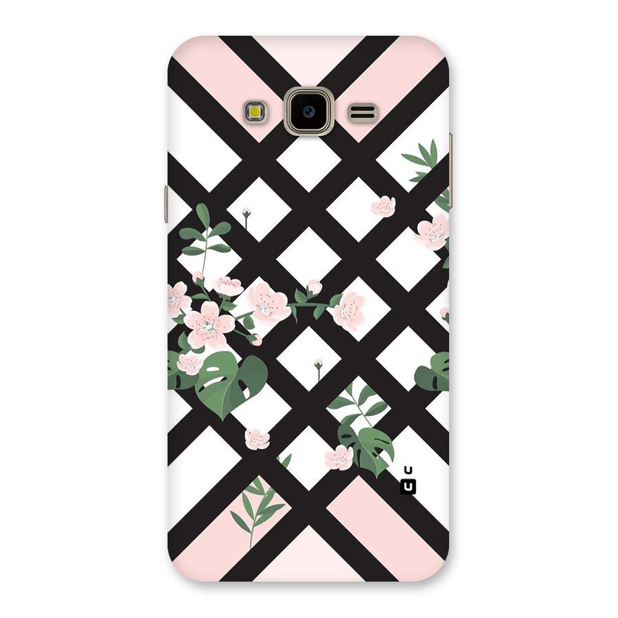 Check Floral Stripes Back Case for Galaxy J7 Nxt