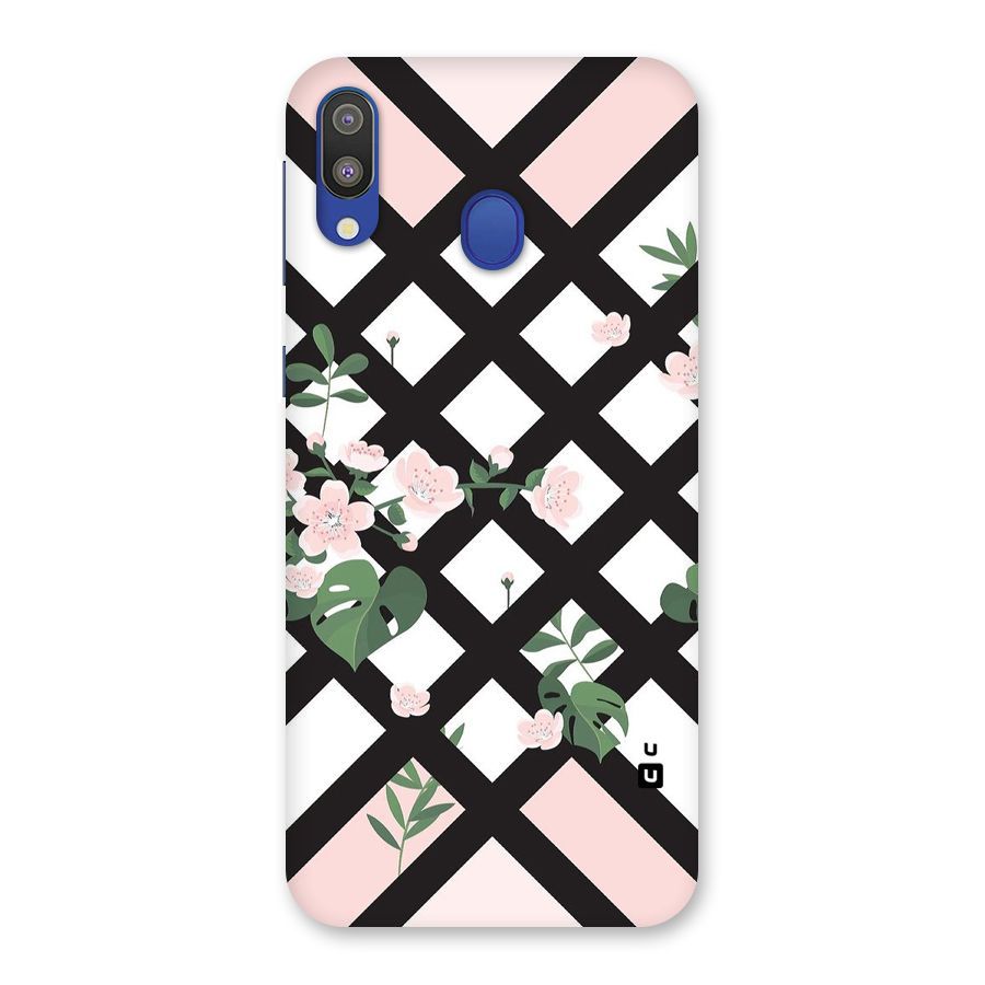 Check Floral Stripes Back Case for Galaxy M20