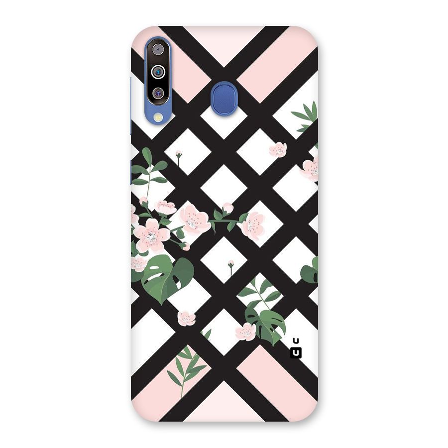 Check Floral Stripes Back Case for Galaxy M30