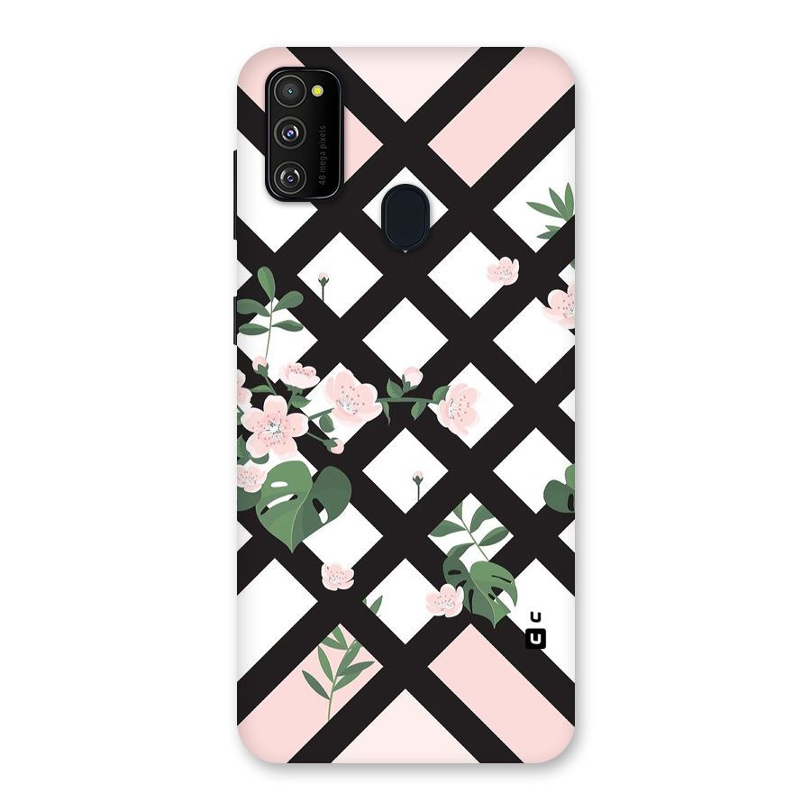 Check Floral Stripes Back Case for Galaxy M30s