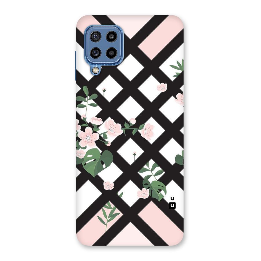 Check Floral Stripes Back Case for Galaxy M32