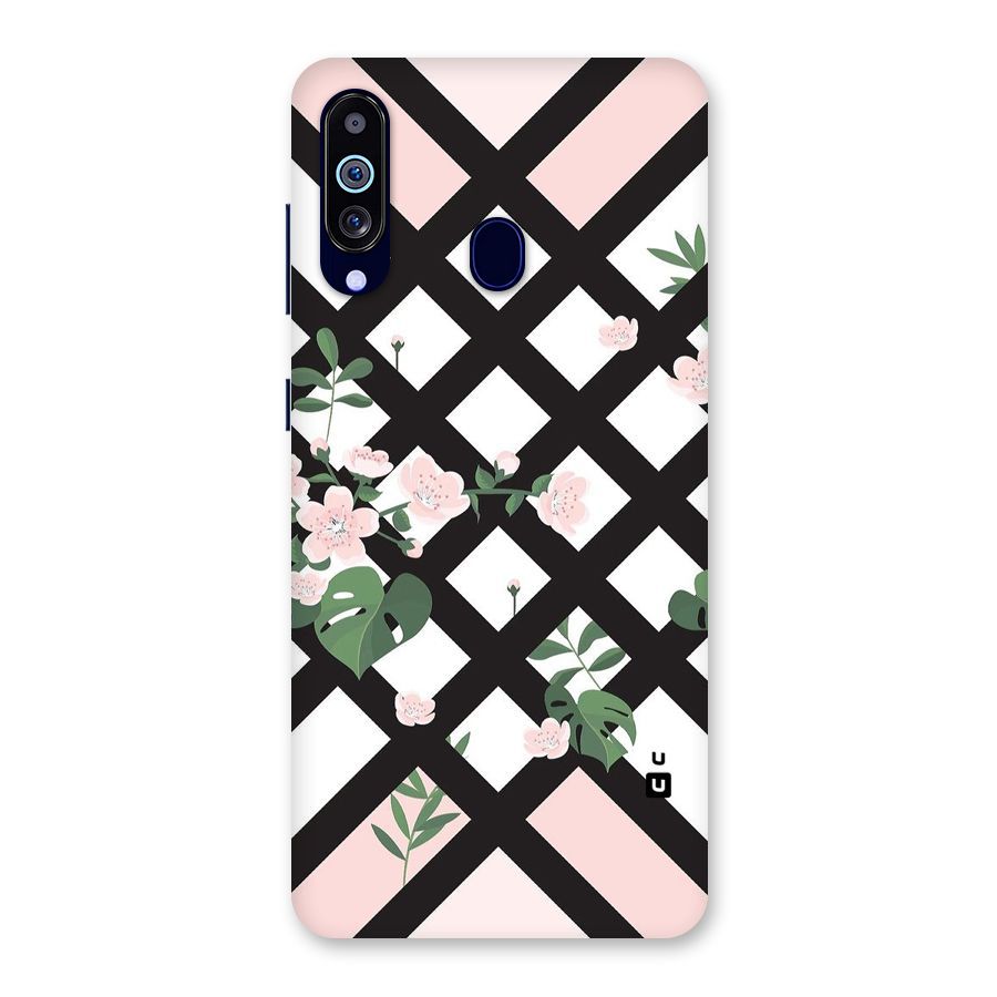 Check Floral Stripes Back Case for Galaxy M40