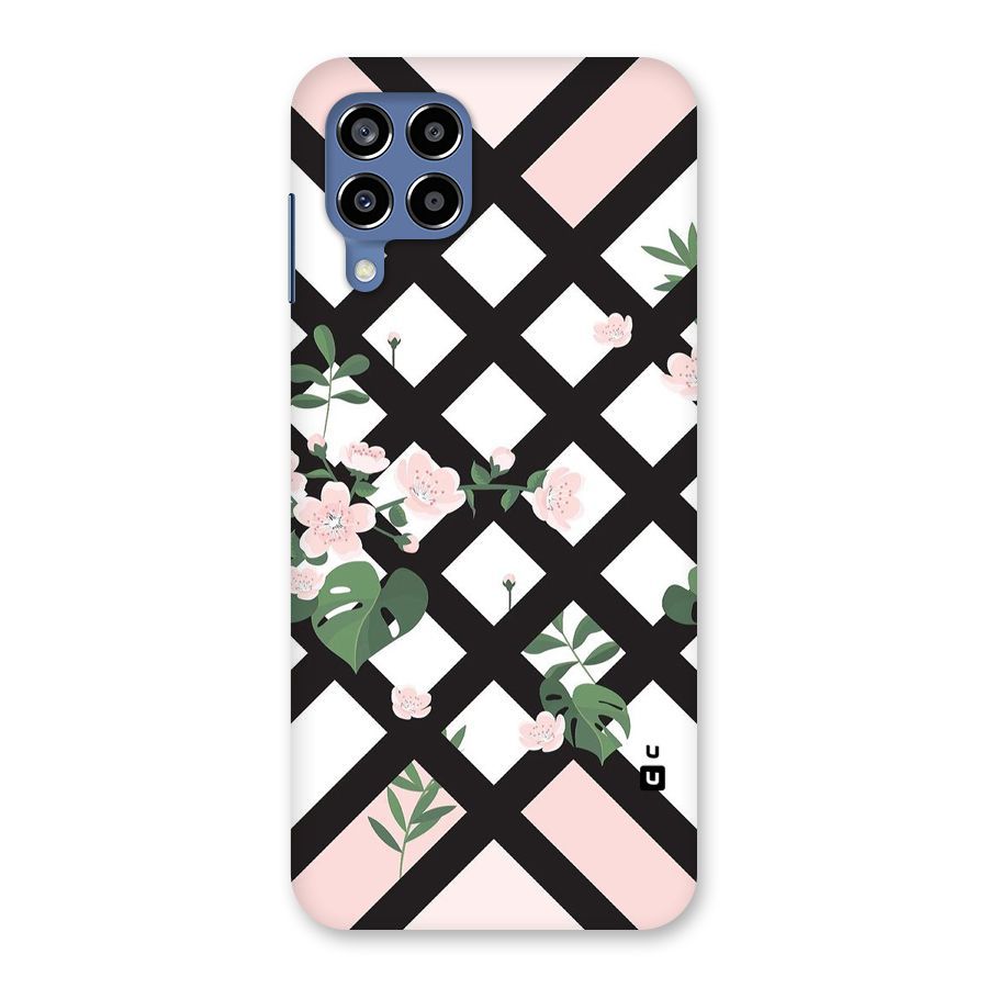 Check Floral Stripes Back Case for Galaxy M53 5G