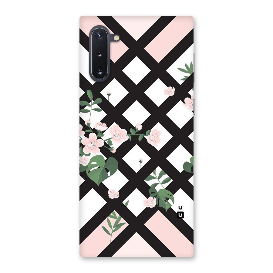 Check Floral Stripes Back Case for Galaxy Note 10