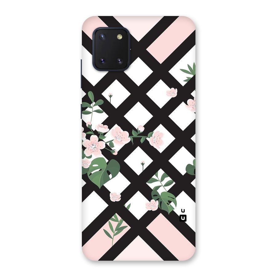 Check Floral Stripes Back Case for Galaxy Note 10 Lite