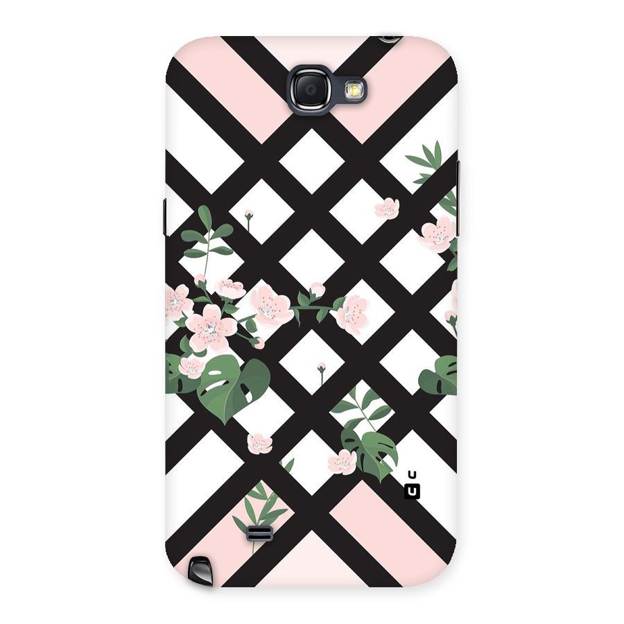 Check Floral Stripes Back Case for Galaxy Note 2