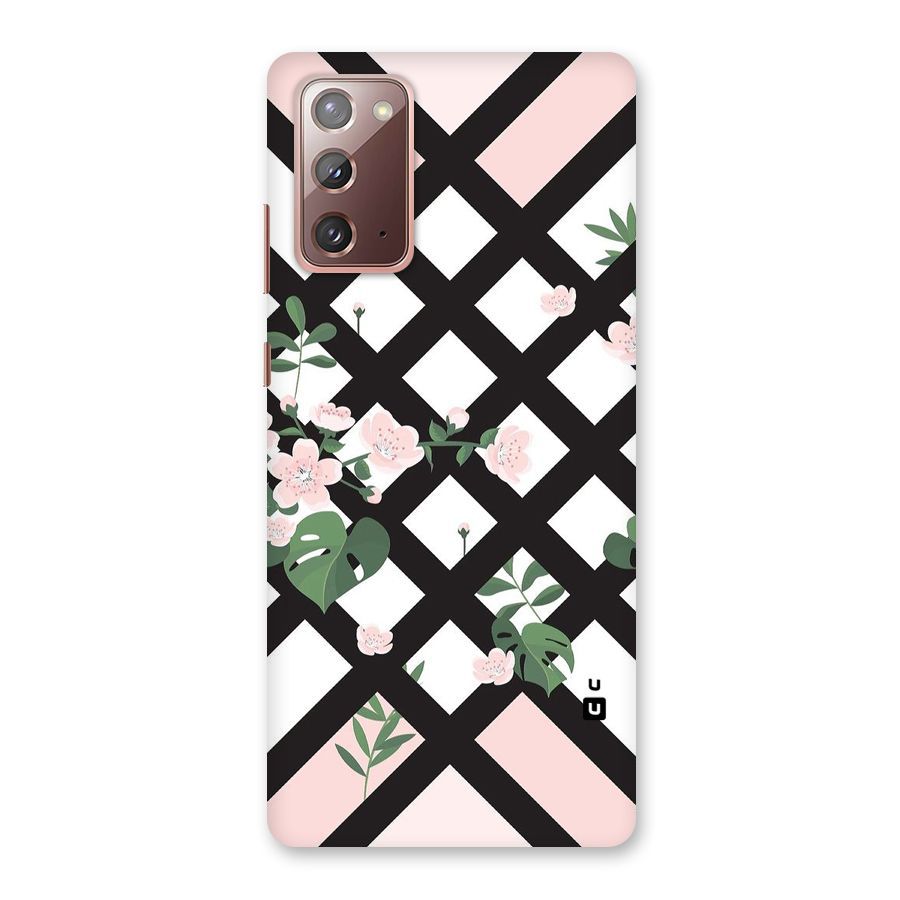 Check Floral Stripes Back Case for Galaxy Note 20