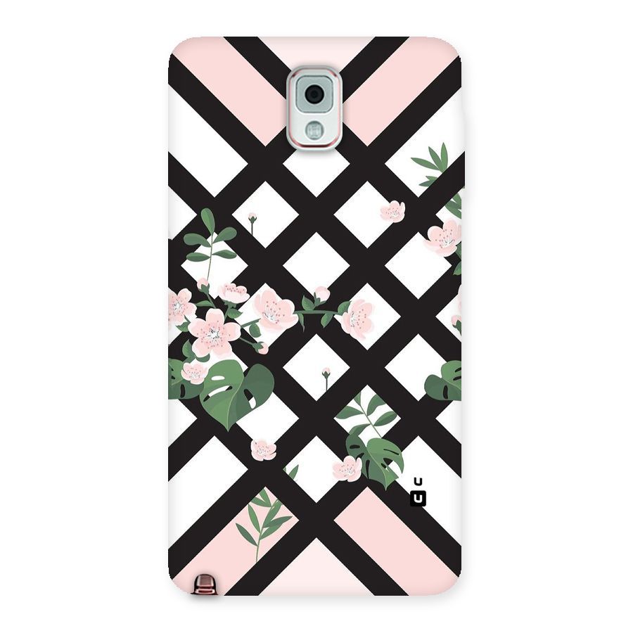Check Floral Stripes Back Case for Galaxy Note 3