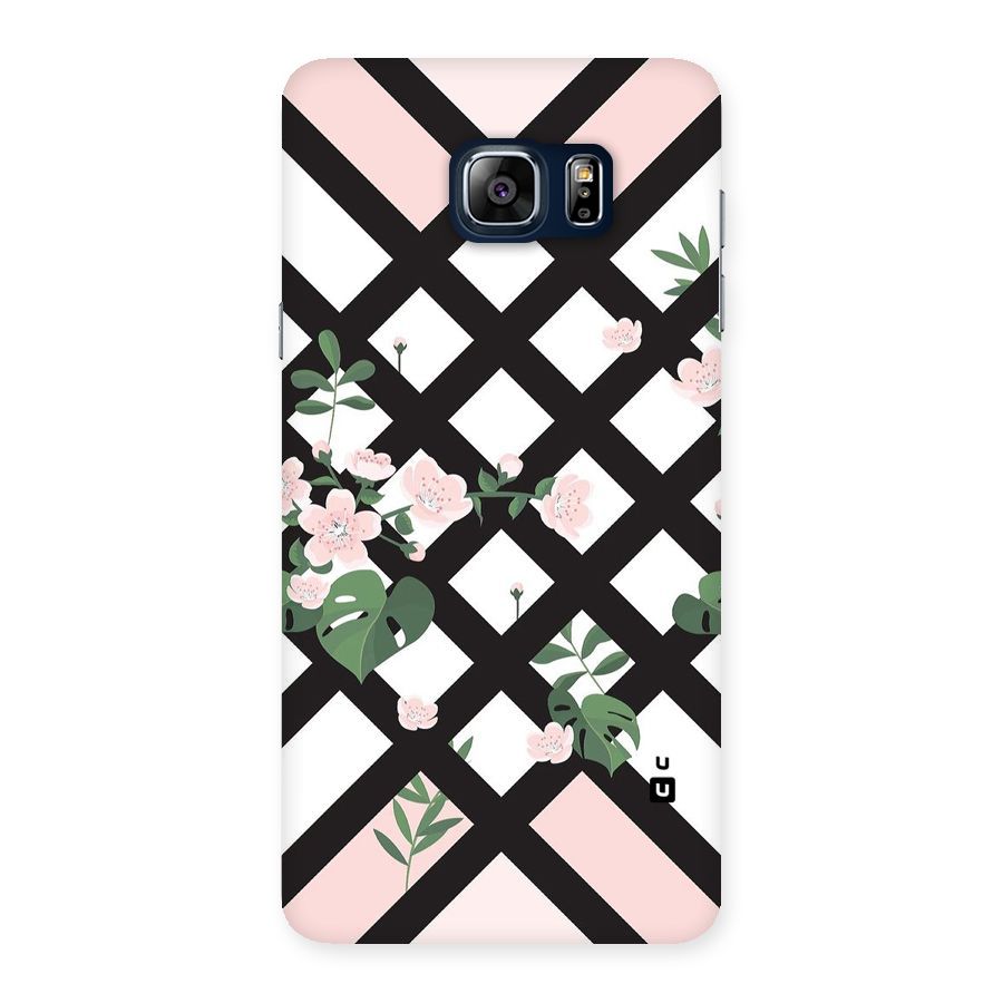 Check Floral Stripes Back Case for Galaxy Note 5