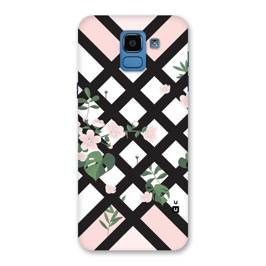 Check Floral Stripes Back Case for Galaxy On6
