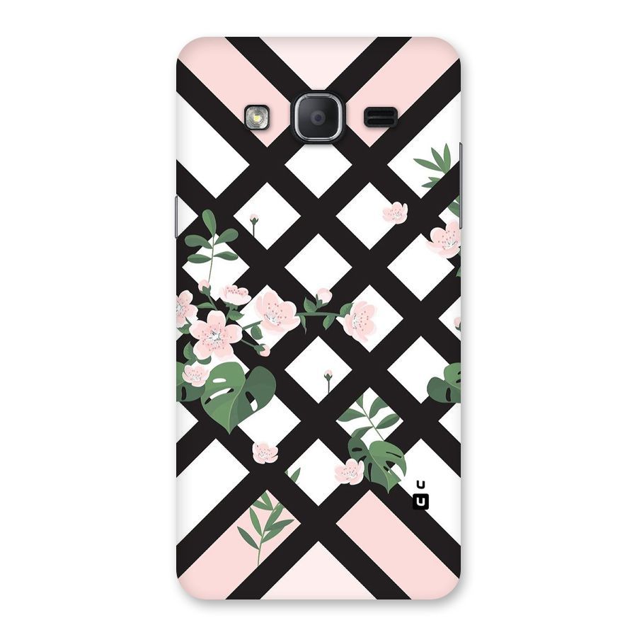 Check Floral Stripes Back Case for Galaxy On7 2015