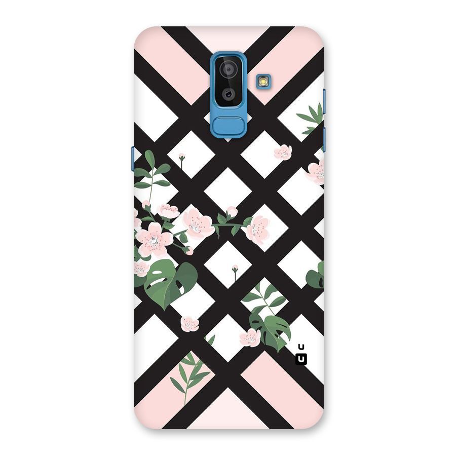 Check Floral Stripes Back Case for Galaxy On8 (2018)