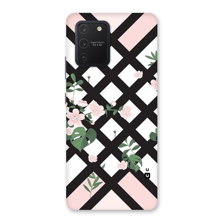 Check Floral Stripes Back Case for Galaxy S10 Lite