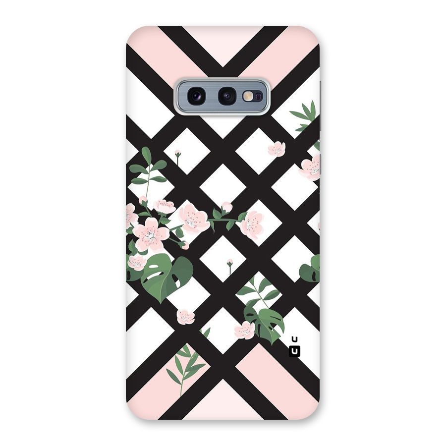 Check Floral Stripes Back Case for Galaxy S10e