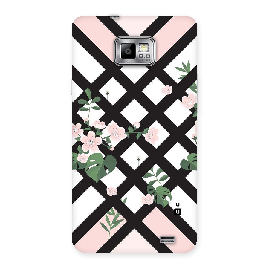 Check Floral Stripes Back Case for Galaxy S2