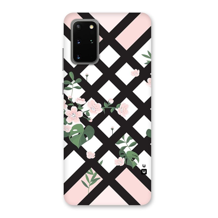 Check Floral Stripes Back Case for Galaxy S20 Plus