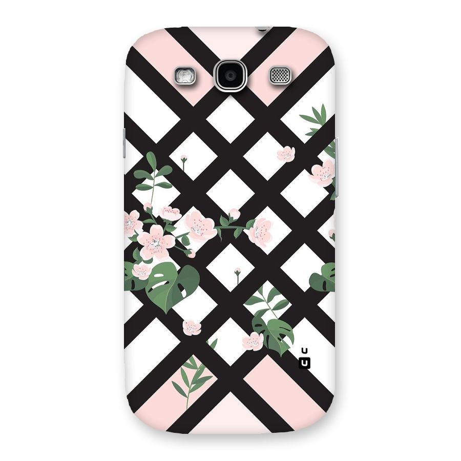 Check Floral Stripes Back Case for Galaxy S3
