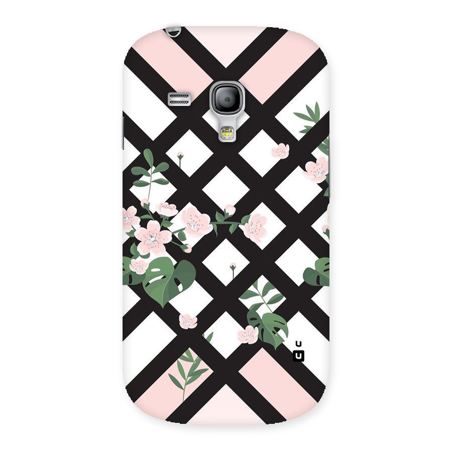Check Floral Stripes Back Case for Galaxy S3 Mini