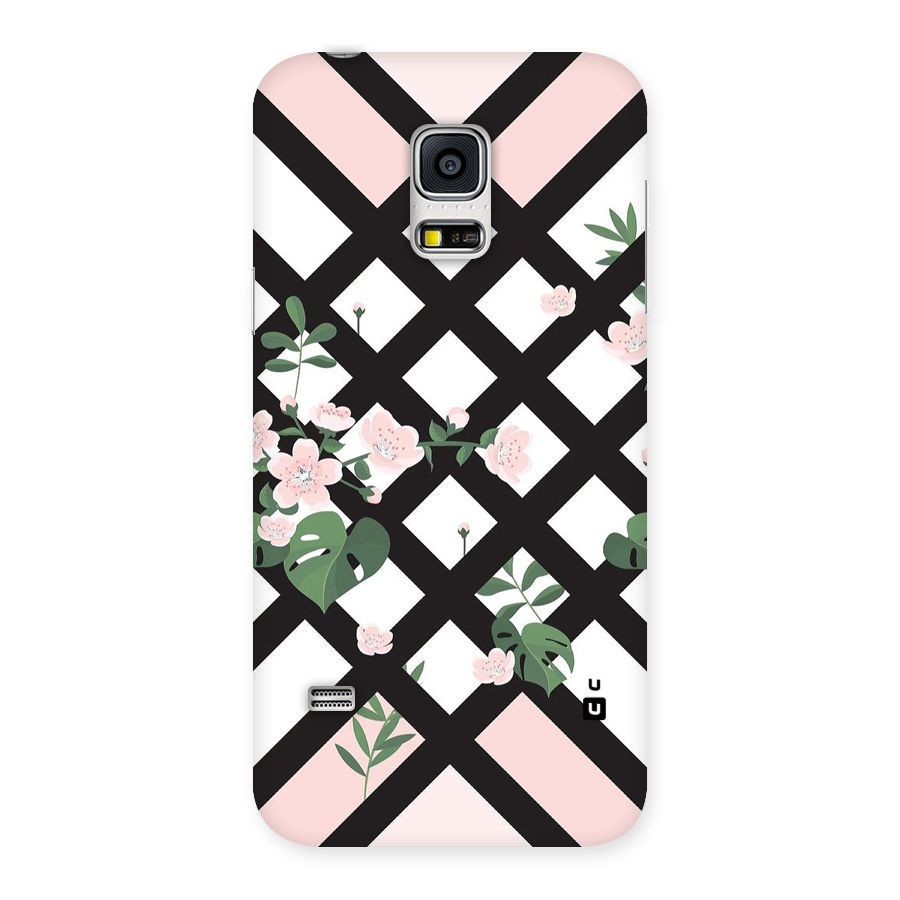 Check Floral Stripes Back Case for Galaxy S5 Mini
