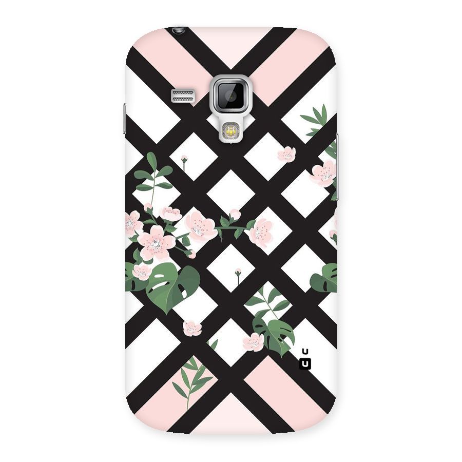 Check Floral Stripes Back Case for Galaxy S Duos